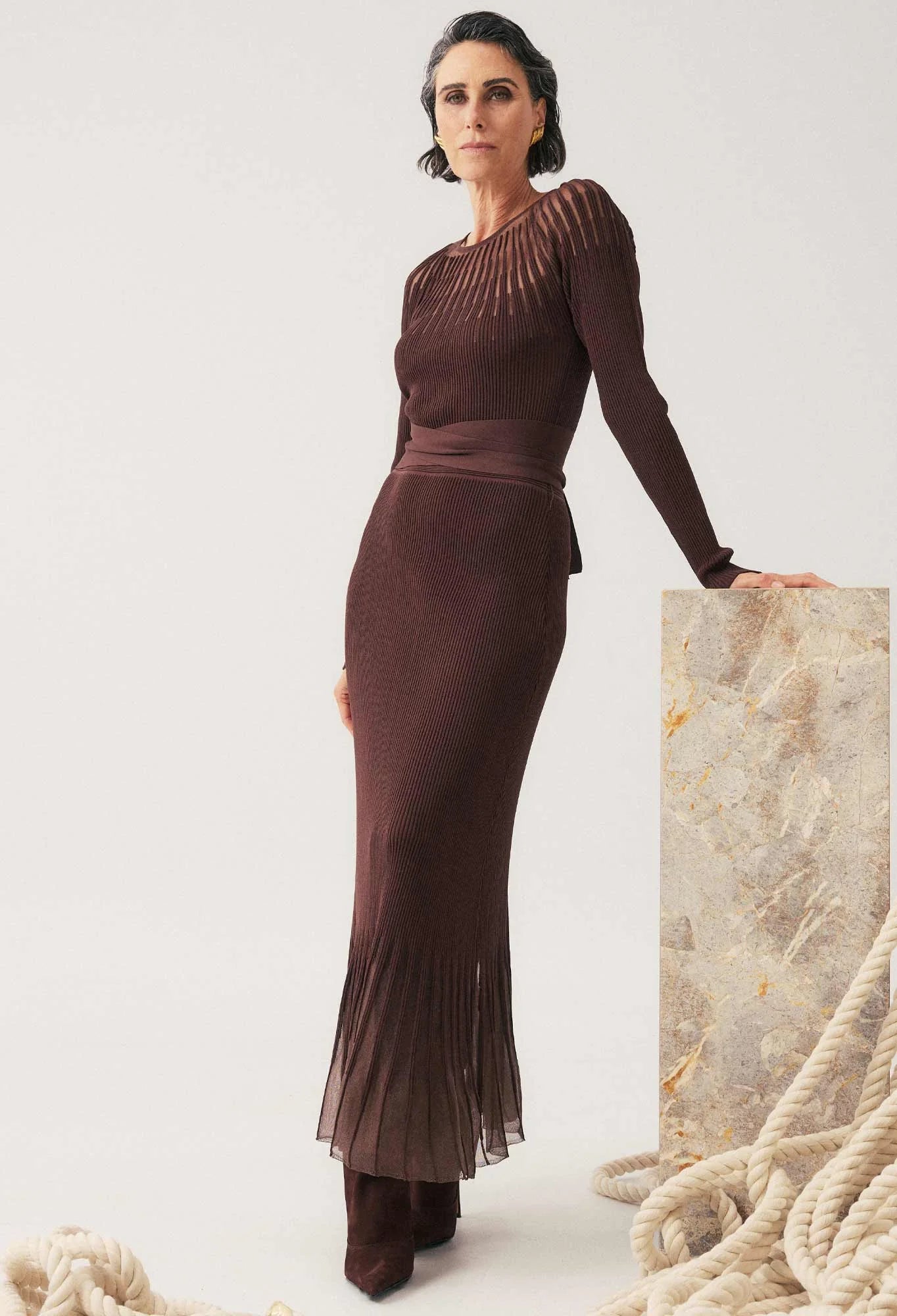 Rhiannon Knit dress - Mocha – Mariposa Gypsy