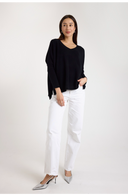 Charlotte V Neck Cashmere Knit - Black