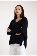 Charlotte V Neck Cashmere Knit - Black
