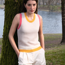 Debora Three Colour Alpaca Top - Bianco