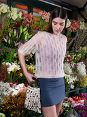 Dora Openwork Alpaca Short Sleeve - Beige