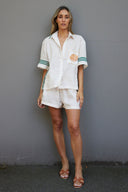 Shorty Shirt – Cream Embroidery