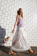 Sunset Maxi Skirt – Creme