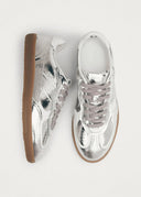 TB.490 Rife Shimmer Leather Sneakers - Silver Cream