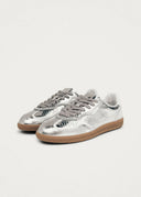TB.490 Rife Shimmer Leather Sneakers - Silver Cream