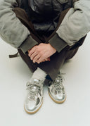 TB.490 Rife Shimmer Leather Sneakers - Silver Cream