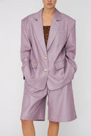 Stella Nova Striped Oversized Blazer - Light Purple
