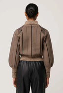 Jeanne Bomber Jacket - Tan Chevron