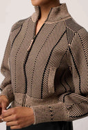 Jeanne Bomber Jacket - Tan Chevron