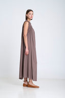 Sita Murt Cotton Batiste Dess With Lace - Mokka