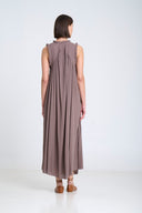 Sita Murt Cotton Batiste Dess With Lace - Mokka
