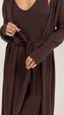 Sofia Long Line Cardigan - Dark Espresso