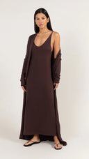 Sofia Long Line Cardigan - Dark Espresso