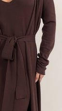 Sofia Long Line Cardigan - Dark Espresso