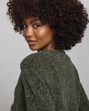 Andrea Chenille Cardigan - Green Spruce