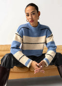 Fluffy Striped Knit - Blue