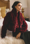Dawn Faux Fur Jacket - Bordeaux