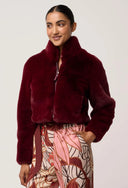 Dawn Faux Fur Jacket - Bordeaux