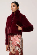 Dawn Faux Fur Jacket - Bordeaux