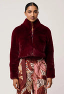 Dawn Faux Fur Jacket - Bordeaux