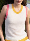 Debora Three Colour Alpaca Top - Bianco