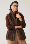 Hazel Faux Fur Vest - Walnut