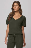 Georgie Rib Pant - Green Spruce