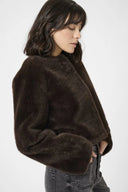 Jemmy Faux Fur Jacket - Black Coffee