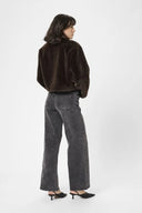 Jemmy Faux Fur Jacket - Black Coffee