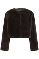 Jemmy Faux Fur Jacket - Black Coffee
