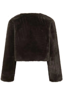 Jemmy Faux Fur Jacket - Black Coffee