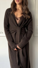 Keira Knit Wrap Dress - Dark Espresso