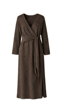 Keira Knit Wrap Dress - Dark Espresso
