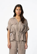 Coster Copenhagen Blouse With Zipper And Bow - Moon Rock