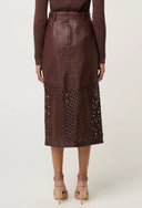 Hypnotic Leather Skirt - Oxblood