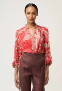 Audrey Blouse - Crimson Palms