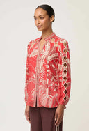 Audrey Blouse - Crimson Palms