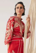Audrey Blouse - Crimson Palms