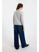 Pearl Crew Cashmere Knit - Super Grey