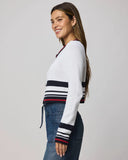 Sailor Stripe Cardigan - White