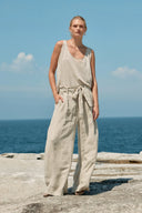 Tank Linen Singlet - Natural
