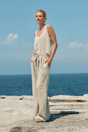Tank Linen Singlet - Natural