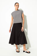 Lounge The Label Tech Stretch Circular Midi Skirt Portofino - Black