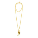 Shark Tooth Pendant Necklace - Watermelon Skin