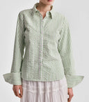 Striped Seersucker Shirt - Green