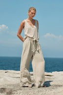 Tank Linen Singlet - Natural