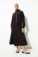 Lounge The Label Tech Stretch Circular Midi Skirt Portofino - Black
