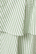 Striped Layered Seersucker Maxi Skirt - Green