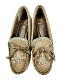 Ase Beaded Suede Moccasins - Tobacco
