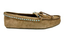 Ase Beaded Suede Moccasins - Tobacco